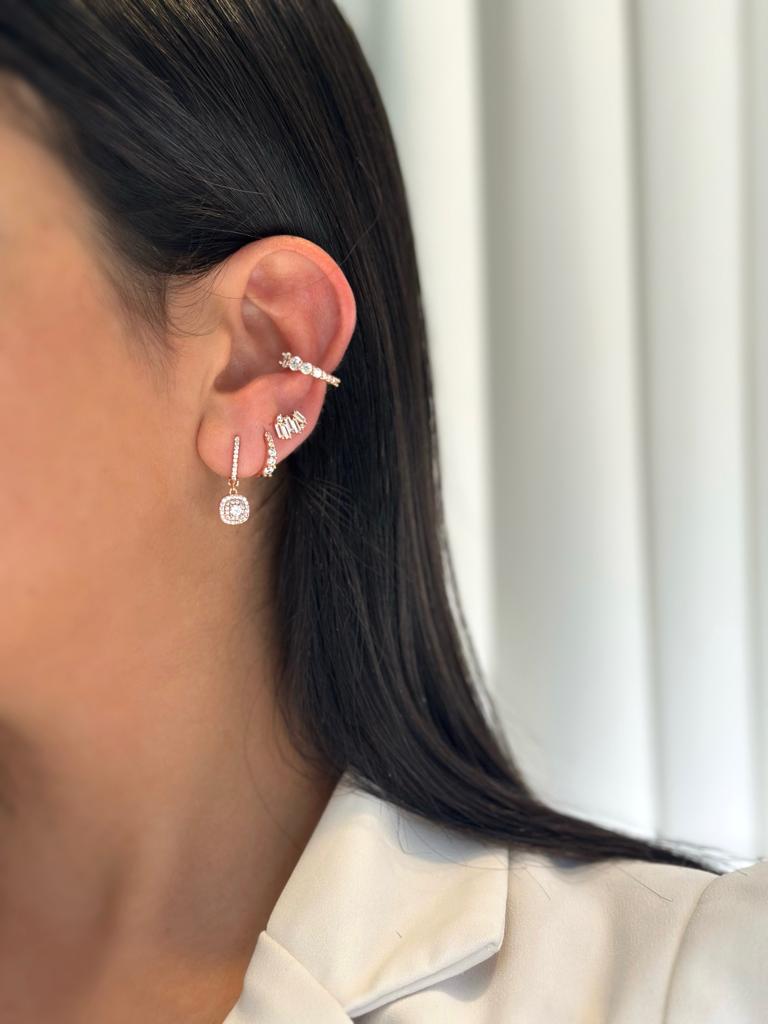 עגילי Cushion Halo